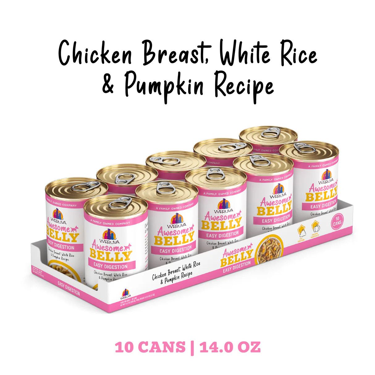 Weruva 14 oz (CASE of 10) Awesome Belly Chicken, Rice, Pumpkin