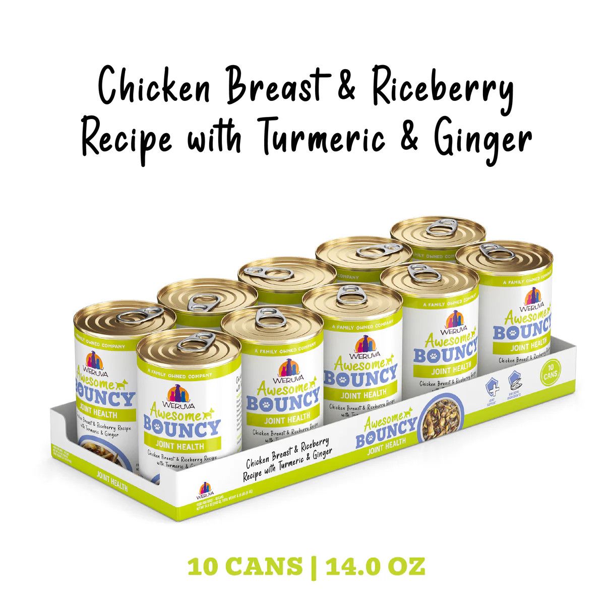 Weruva 14 oz (CASE of 10) Awesome Bouncy Joint Health Chicken &amp; Rice