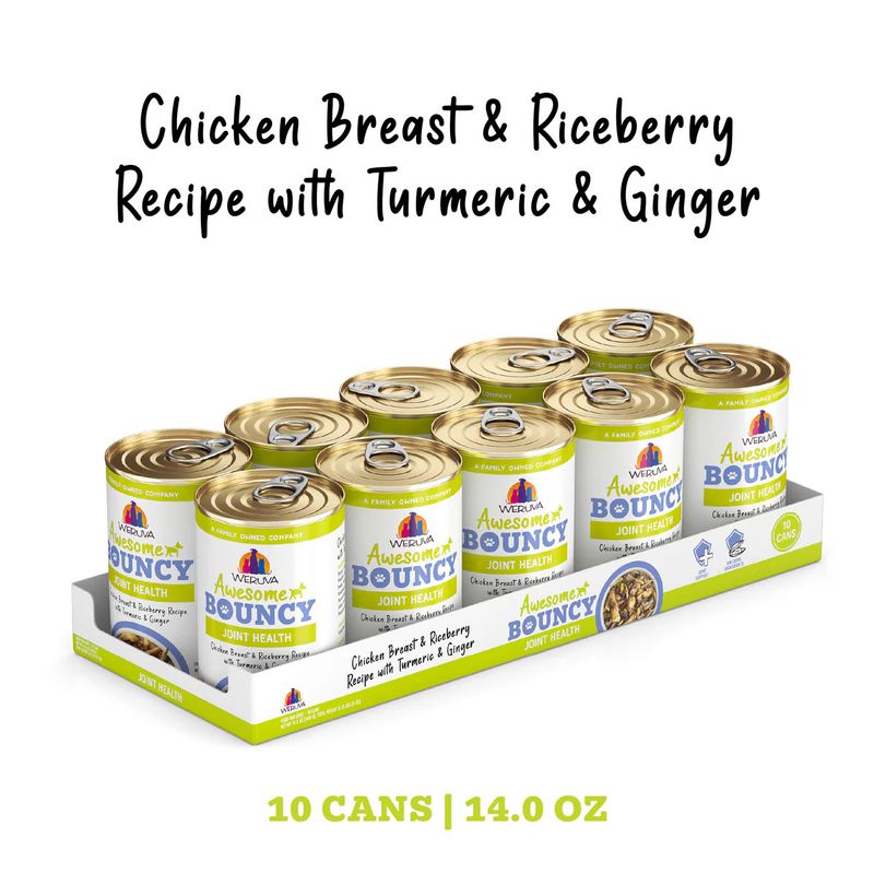 Weruva 14 oz (CASE of 10) Awesome Bouncy Joint Health Chicken &amp; Rice
