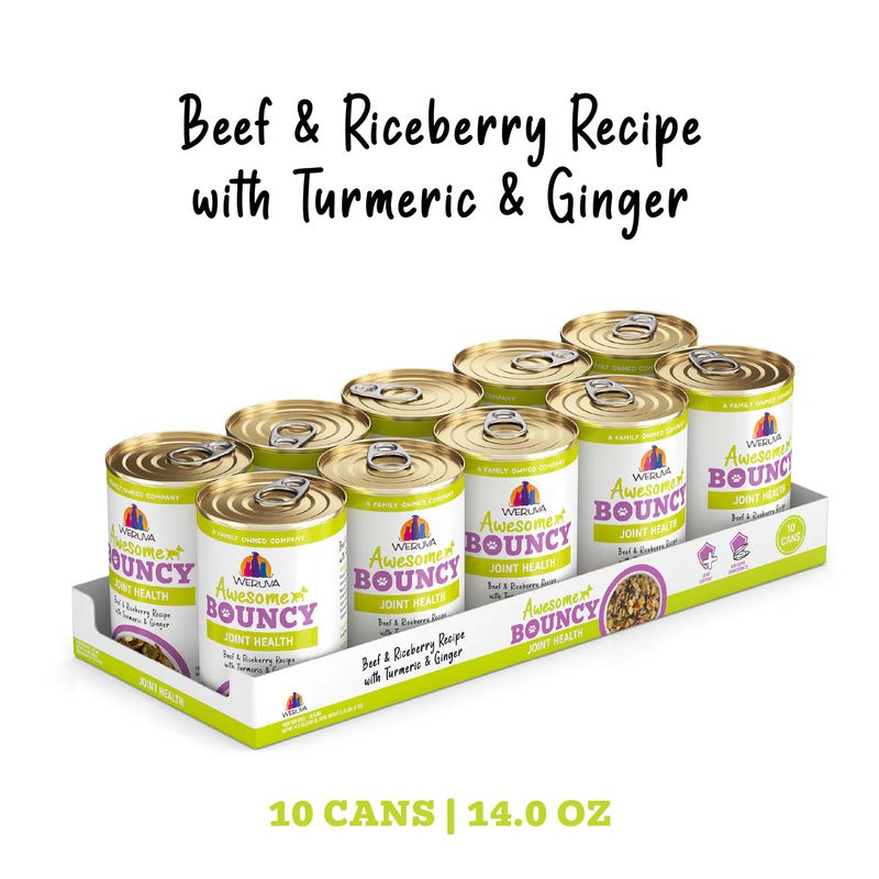 Weruva 14 oz (CASE of 10) Awesome Bouncy Joint Health Beef &amp; Rice