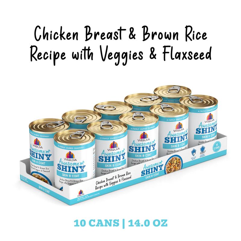 Weruva 14 oz (CASE of 10) Awesome Shiny Skin &amp; Coat Chicken Vegetable
