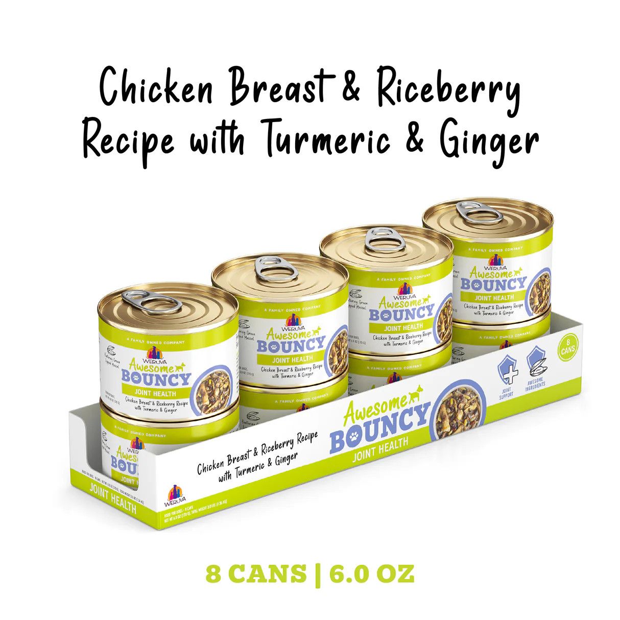 Weruva 6 oz (CASE of 8) Awesome Bouncy Joint Health Chicken &amp; Rice