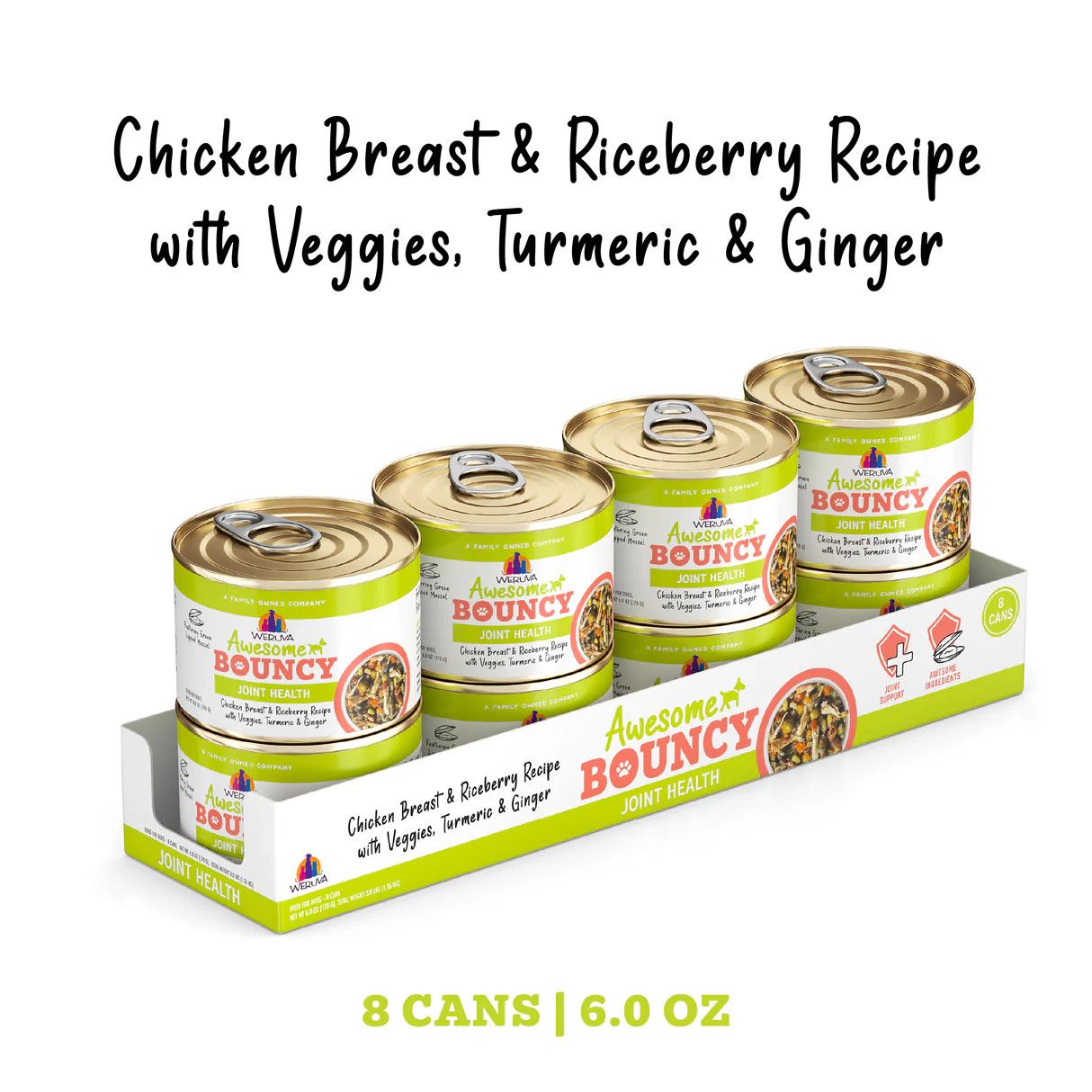 Weruva 6 oz (CASE of 8) Awesome Bouncy Joint Health Chicken &amp; Vegetable