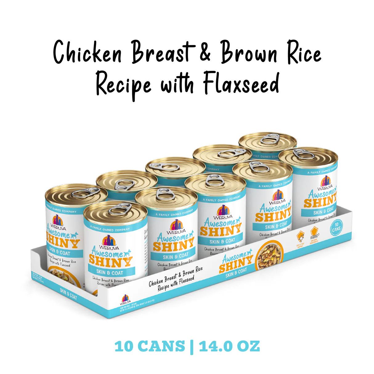 Weruva 14 oz (CASE of 10) Awesome Shiny Skin &amp; Coat Chicken Rice