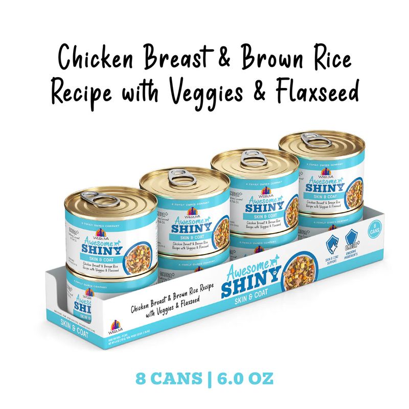 Weruva 6 oz (CASE of 8) Awesome Shiny Skin &amp; Coat Chicken Vegetable