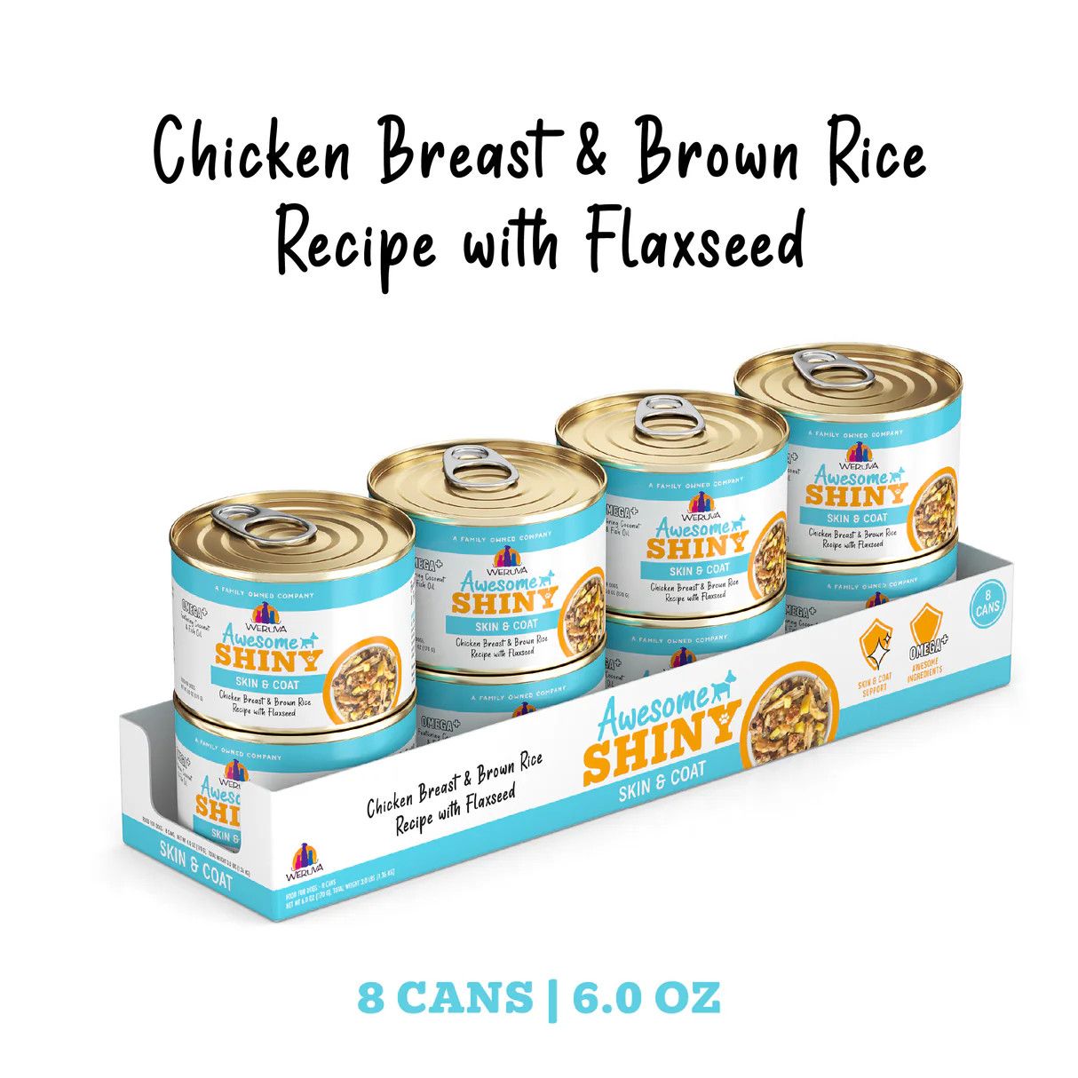 Weruva 6 oz (CASE of 8) Awesome Shiny Skin &amp; Coat Chicken Rice