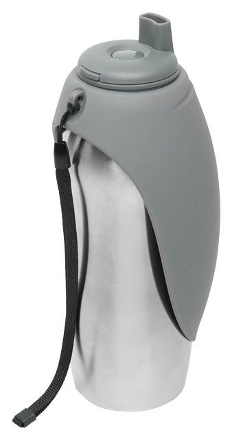Messy Mutts Stainless Steel Water Bottle Bowl, Color: Grey, Size: 24 oz.