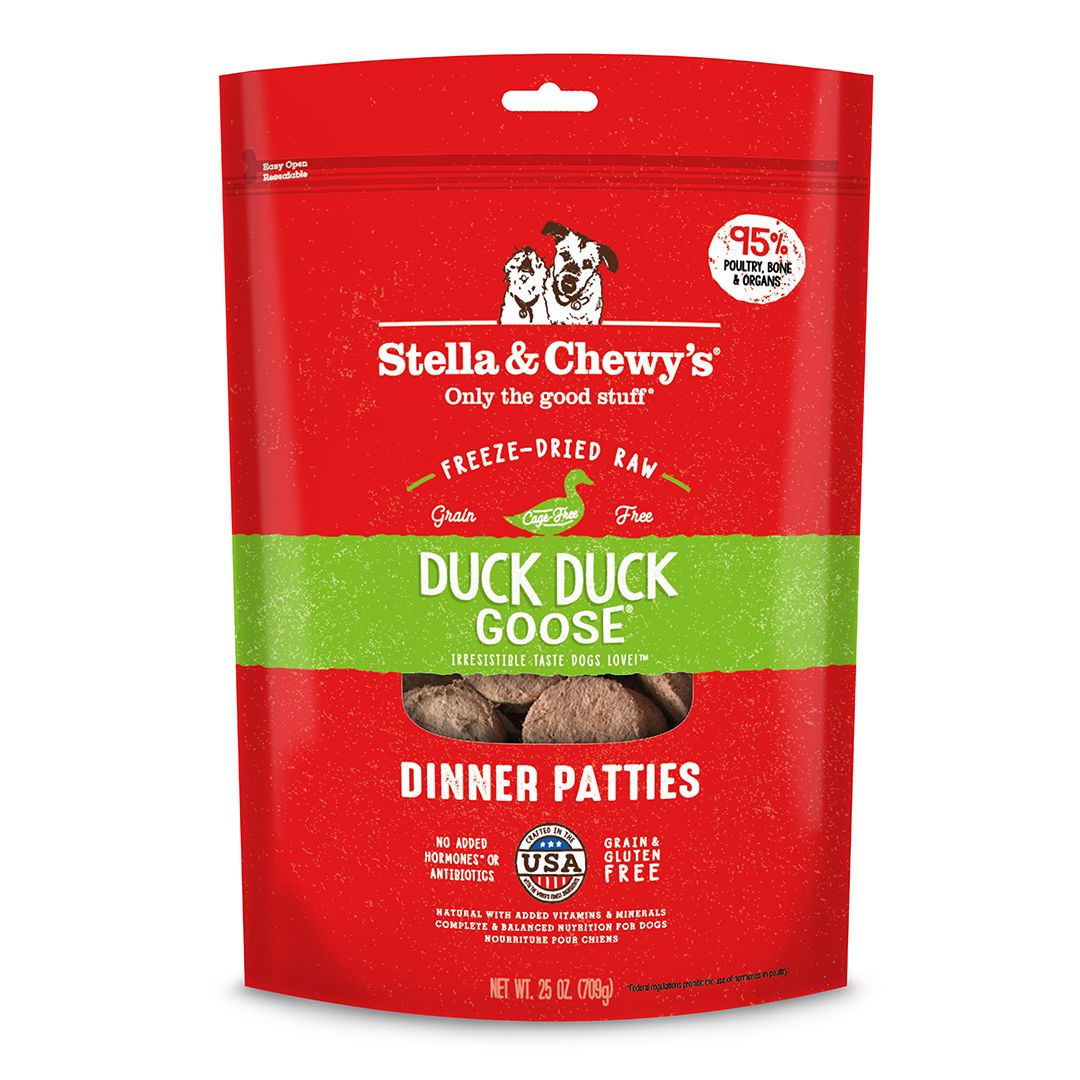 Stella &amp; Chewy’s Freeze Dried Raw Dinner Patties 25 oz., Flavor: DuckDuckGoose, Size: 25 oz