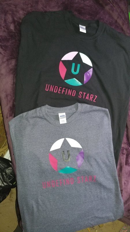 &quot;Undefind Starz&quot; (Factory Printed Black Tee) 5 colors