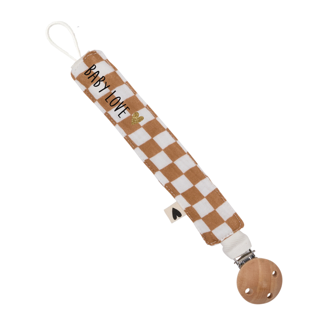Attache tétine - gaze damier