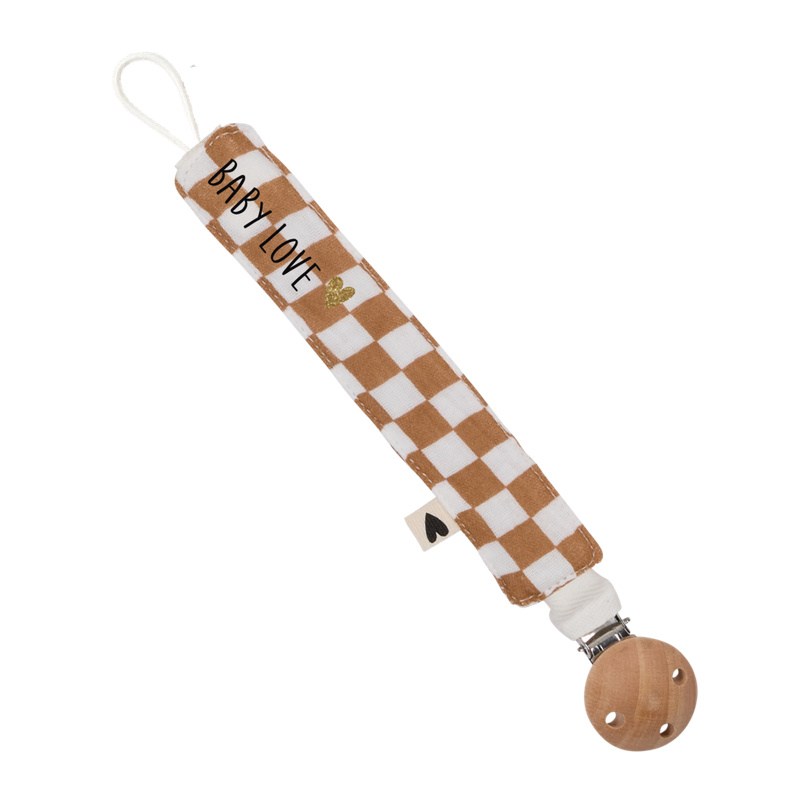 Attache tétine - gaze damier