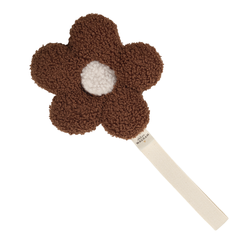 Attache fleur moumoute - marron/écru