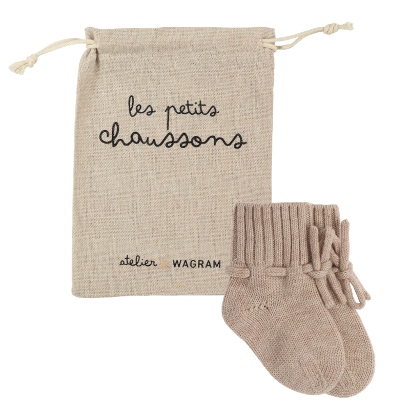 Chaussons tricotés - Sable