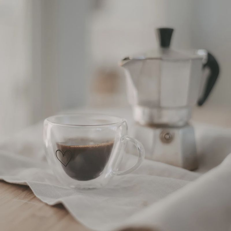 Tasse poignée coeur à double paroi 50 ml