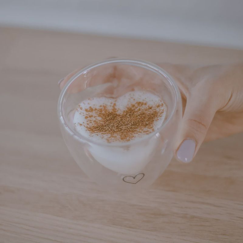 Tasse en verre à double paroi - Coeur 100ml