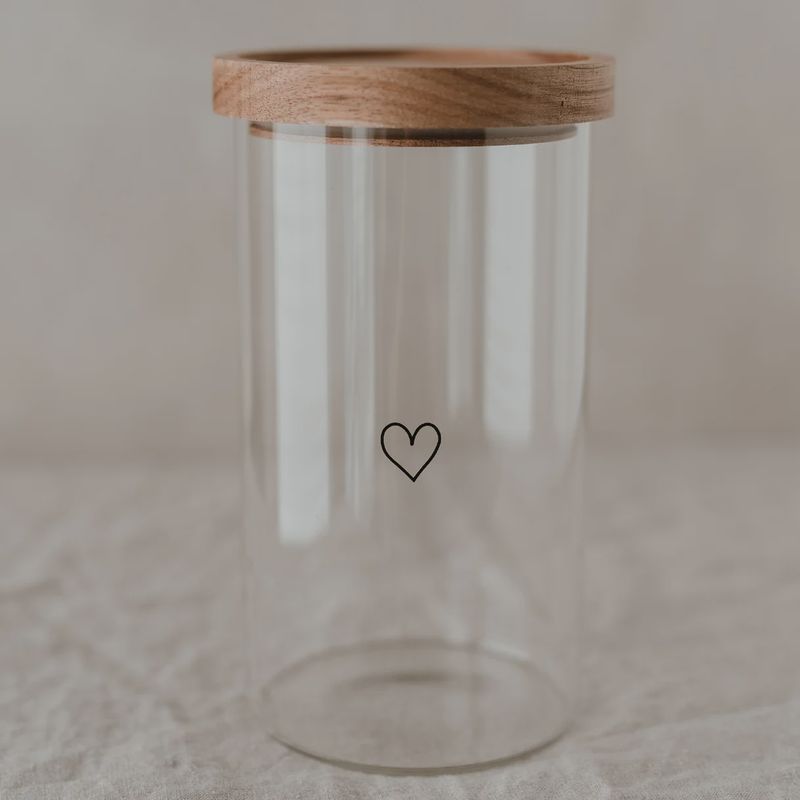 Pot de stockage coeur noir 19cm
