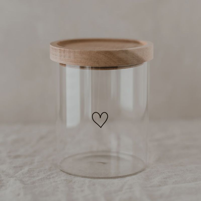 Pot de stockage coeur noir 13cm