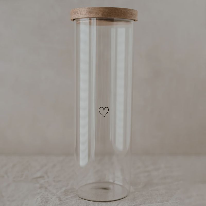 Pot de stockage coeur noir 30cm