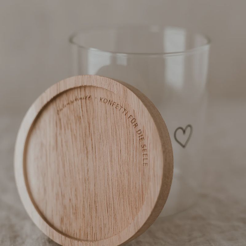 Pot de stockage coeur noir 13cm