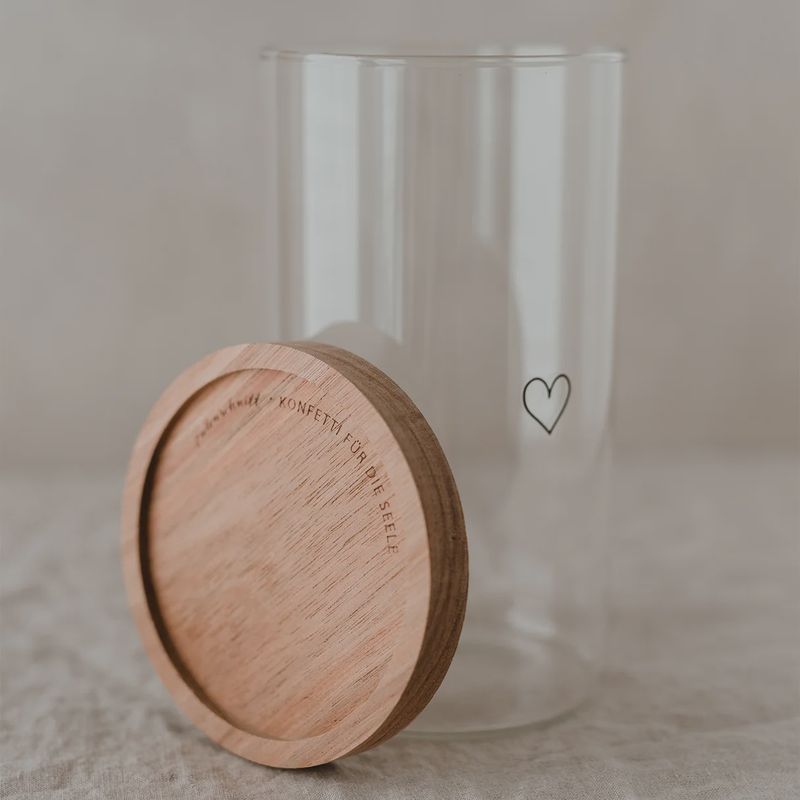 Pot de stockage coeur noir 19cm
