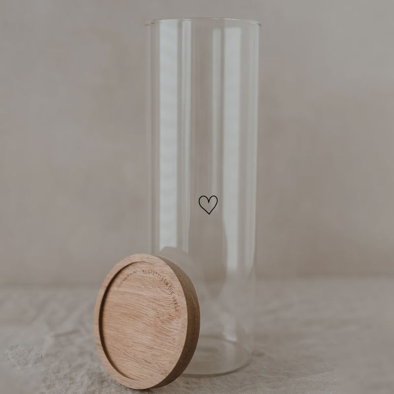 Pot de stockage coeur noir 30cm