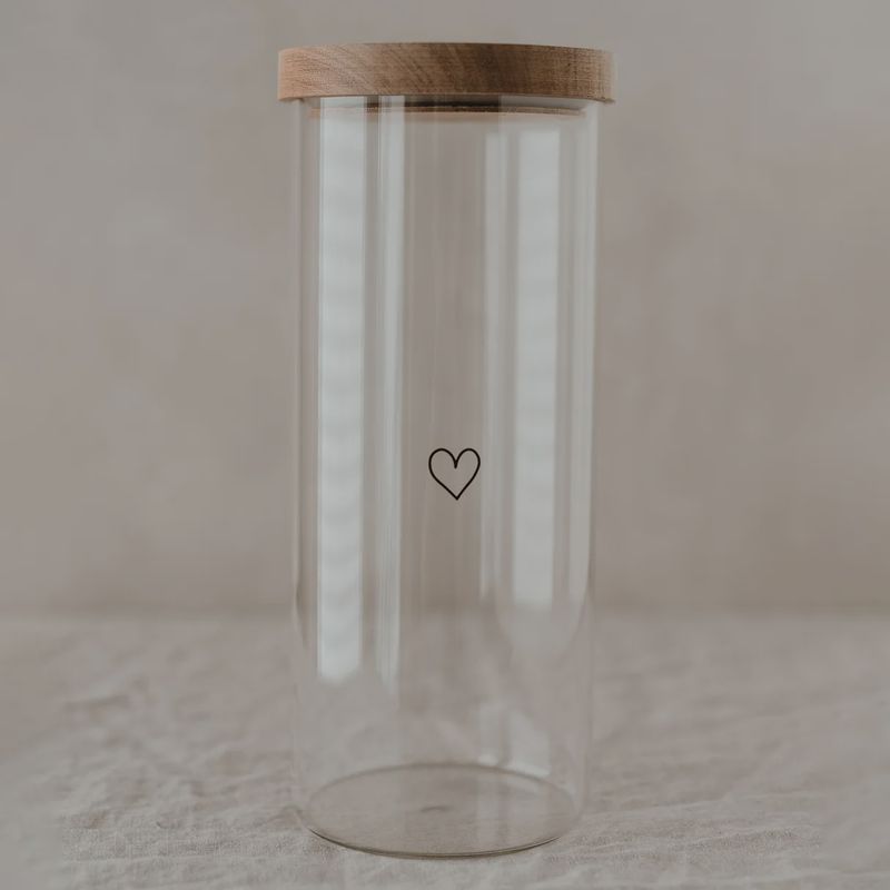Pot de stockage coeur noir 25cm