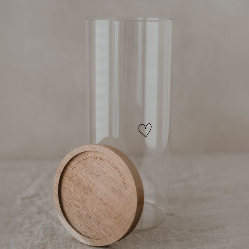 Pot de stockage coeur noir 25cm