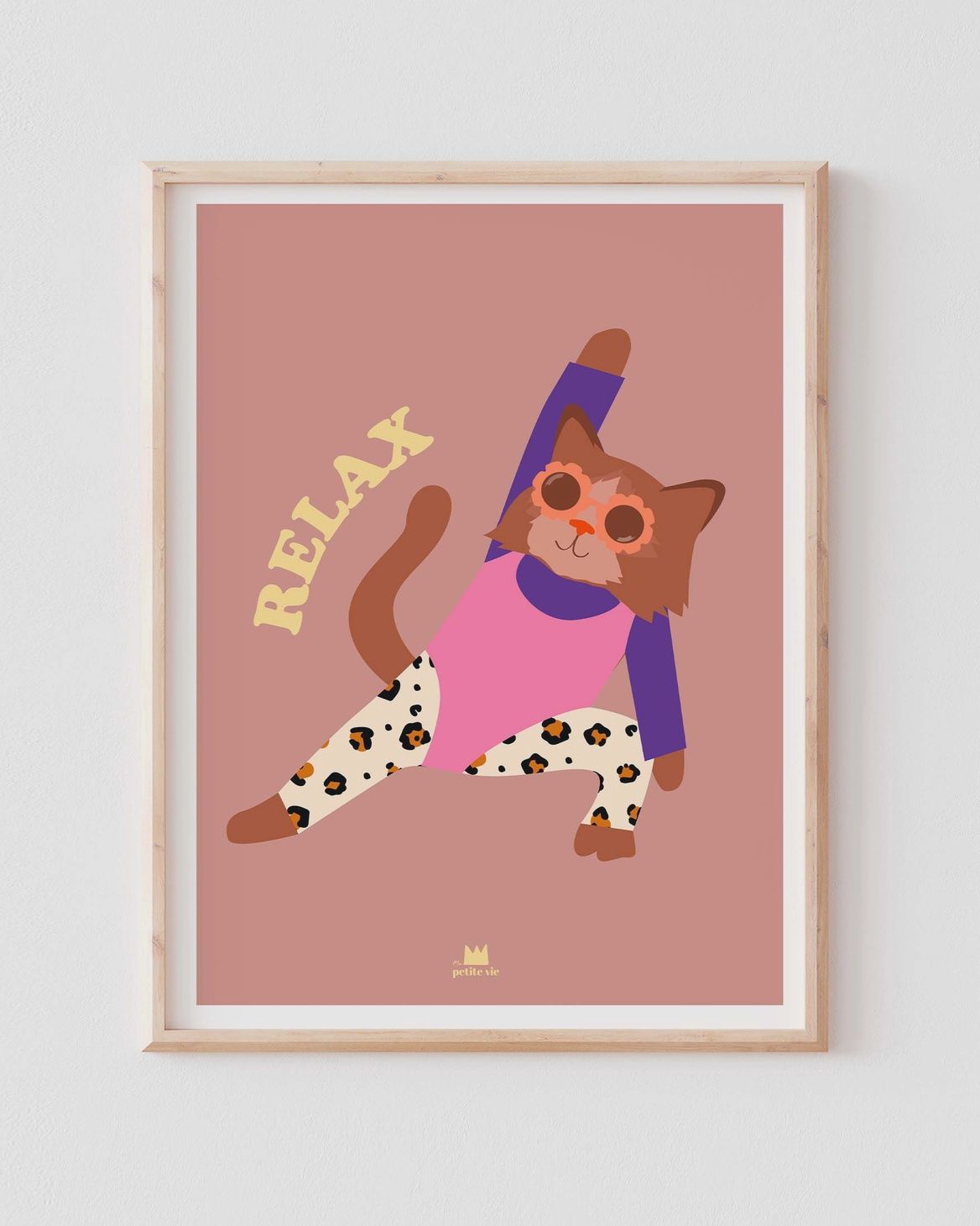 Affiche A3 déco enfant - Chat Aérobic