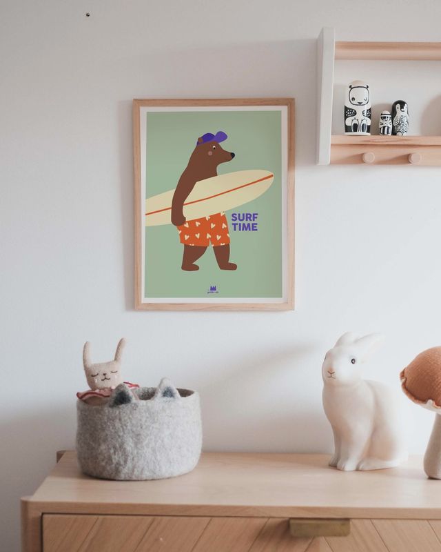 Affiche A3 déco enfant - Surf Time