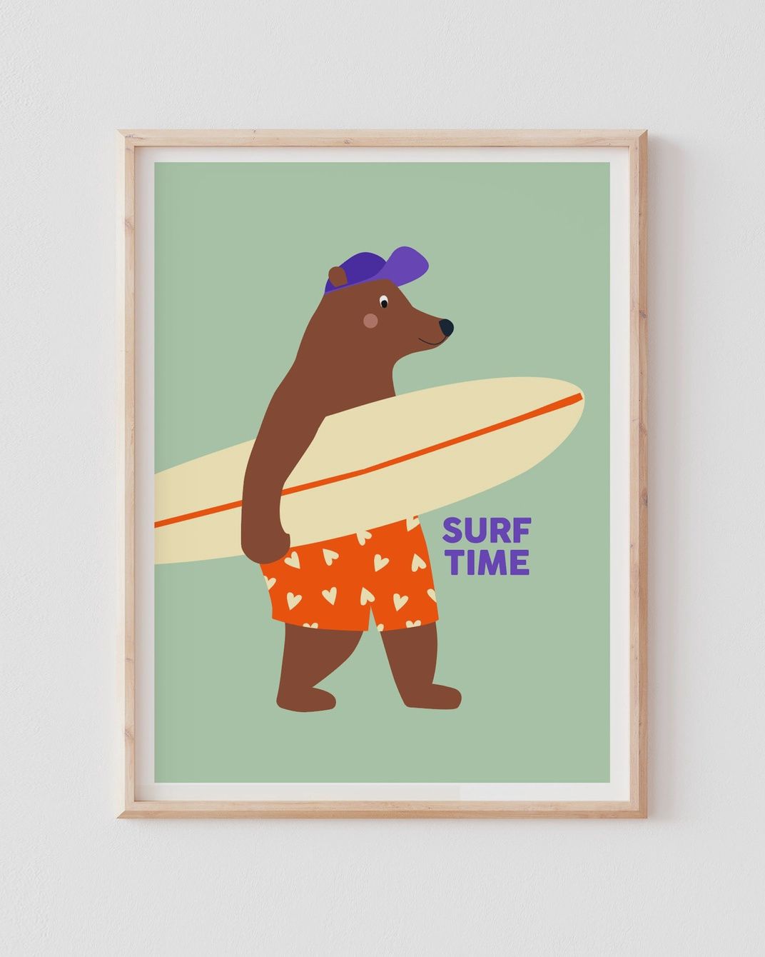Affiche A3 déco enfant - Surf Time