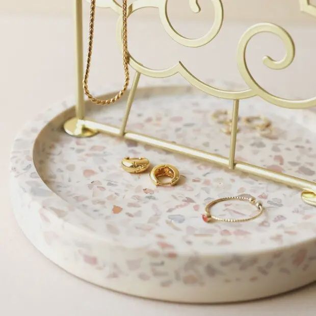 Porte-bijoux Sunshine avec base en Terrazzo
