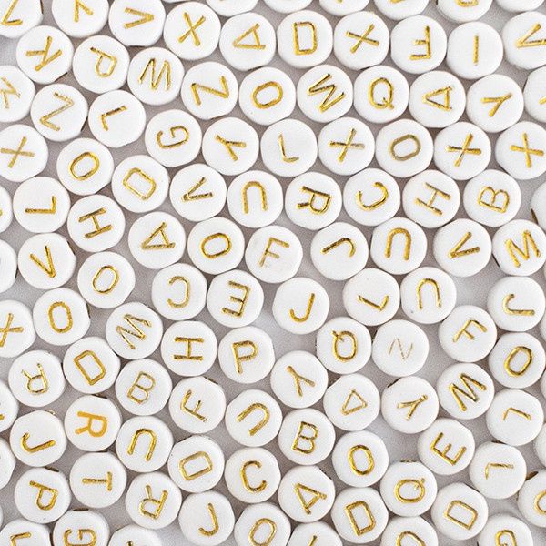 Perles lettres - Blanches