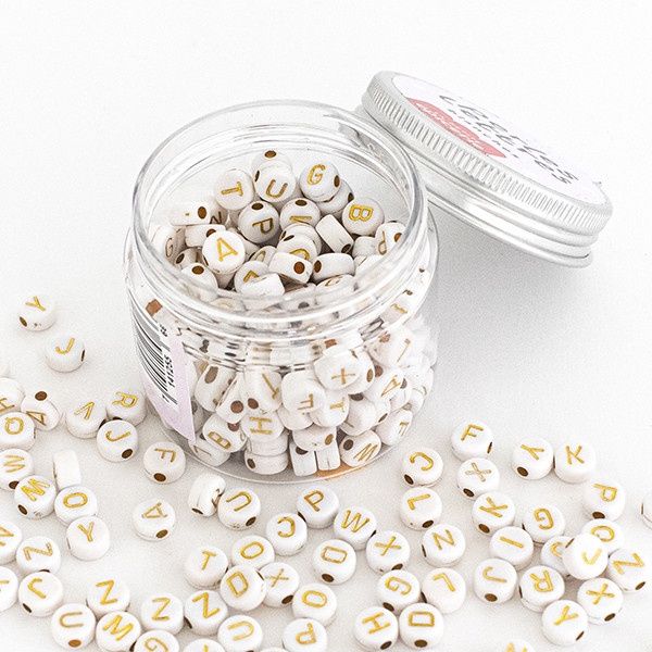 Perles lettres - Blanches