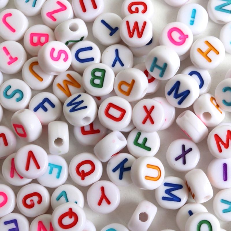 Perles lettres - multicolores