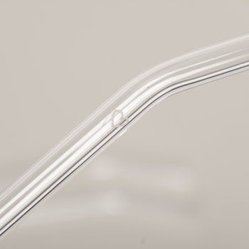Lot de 4 pailles en verre incliné - Cœur Blanc