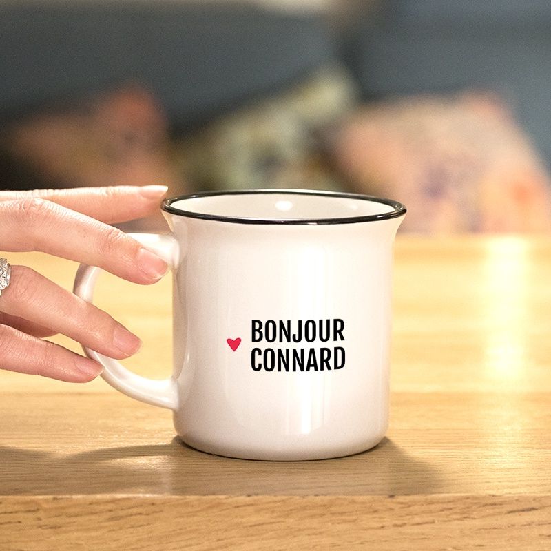 Mug en métal émaillé - Bonjour Connard