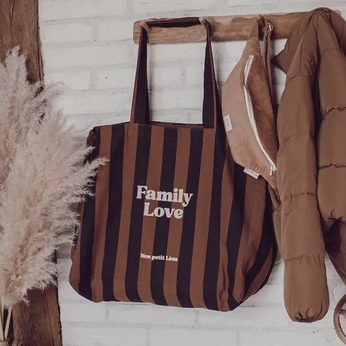 Sac cabas rayée - « Family Love »