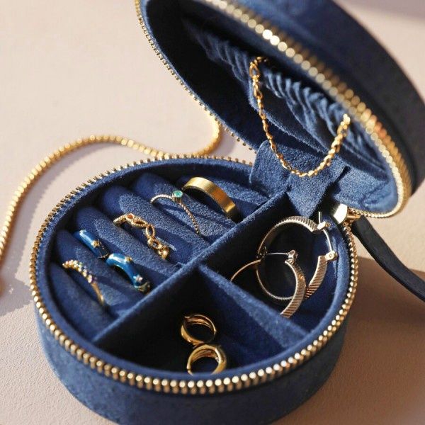 Boîte à Bijoux - Soleil &amp; Lune bleu marine