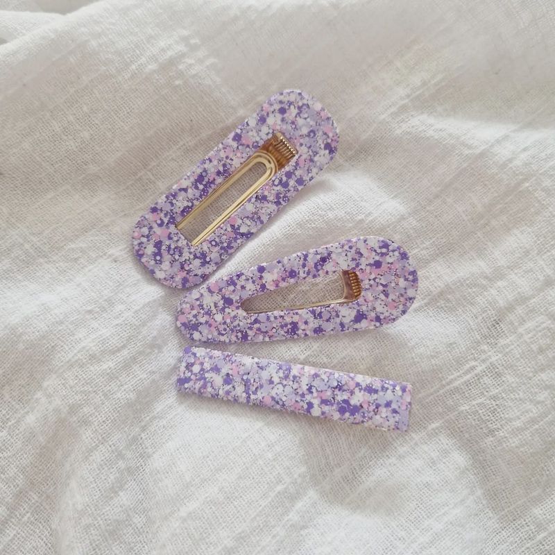 Barrette résine pink/purple pastel