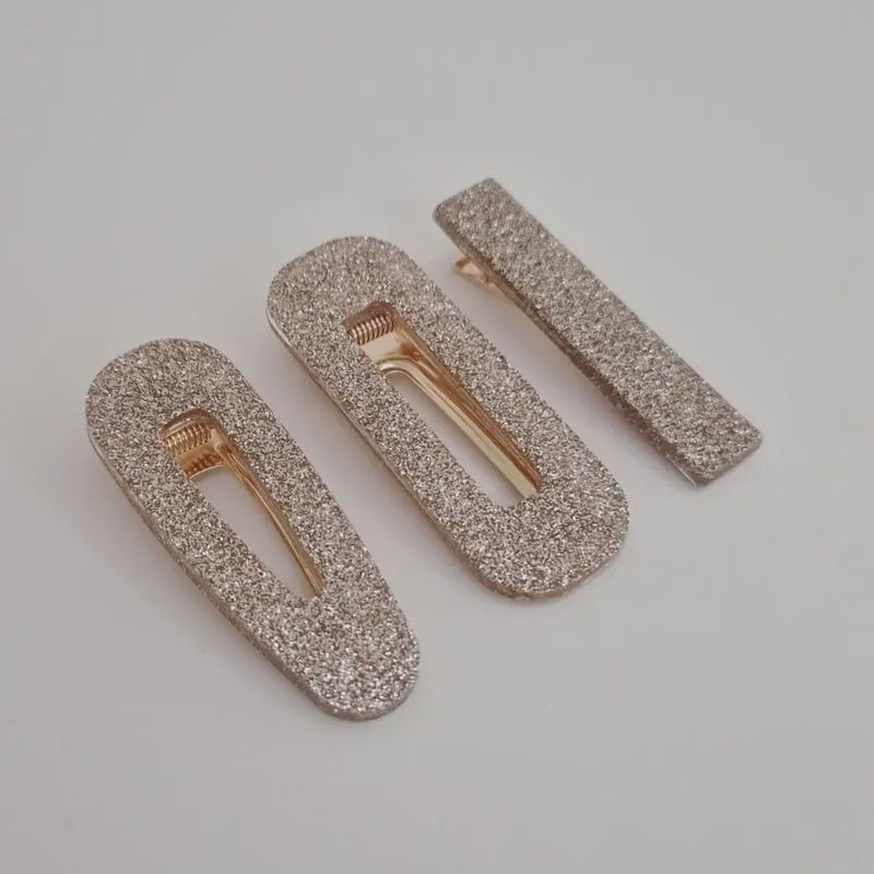 Barrette résine champagne