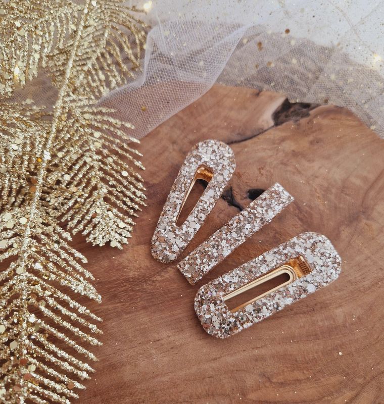 Barrette résine mix champagne
