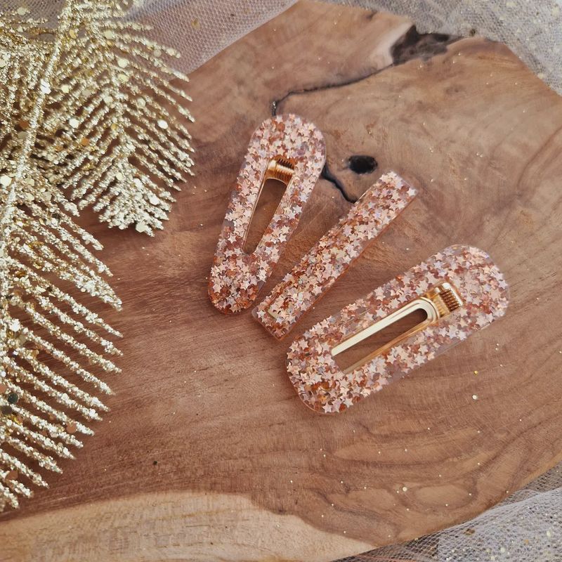 Barrette résine Etoile bronze