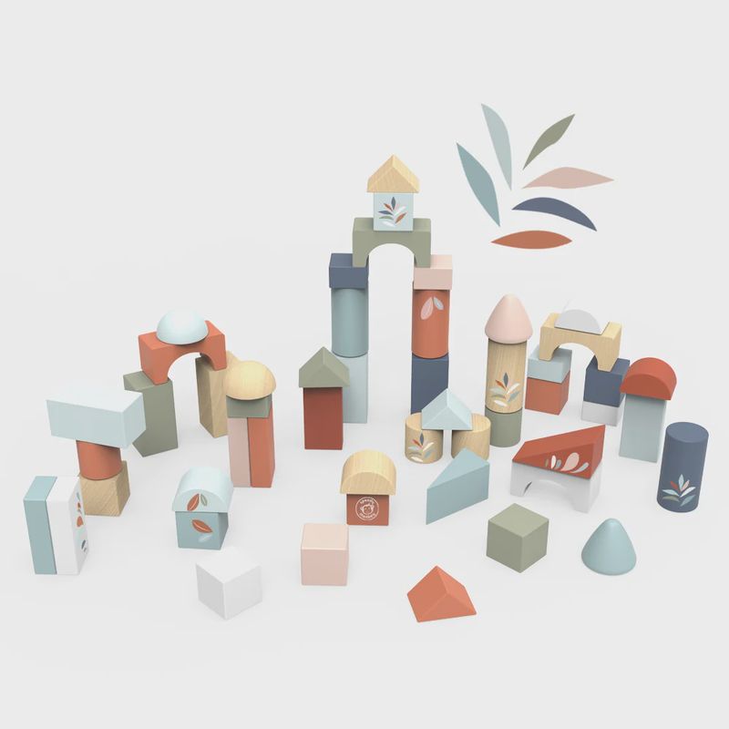 Cubes en bois avec jeu d'assemblage 50 pcs