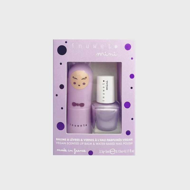 Duo baume à lèvres &amp; vernis kids - Mauve
