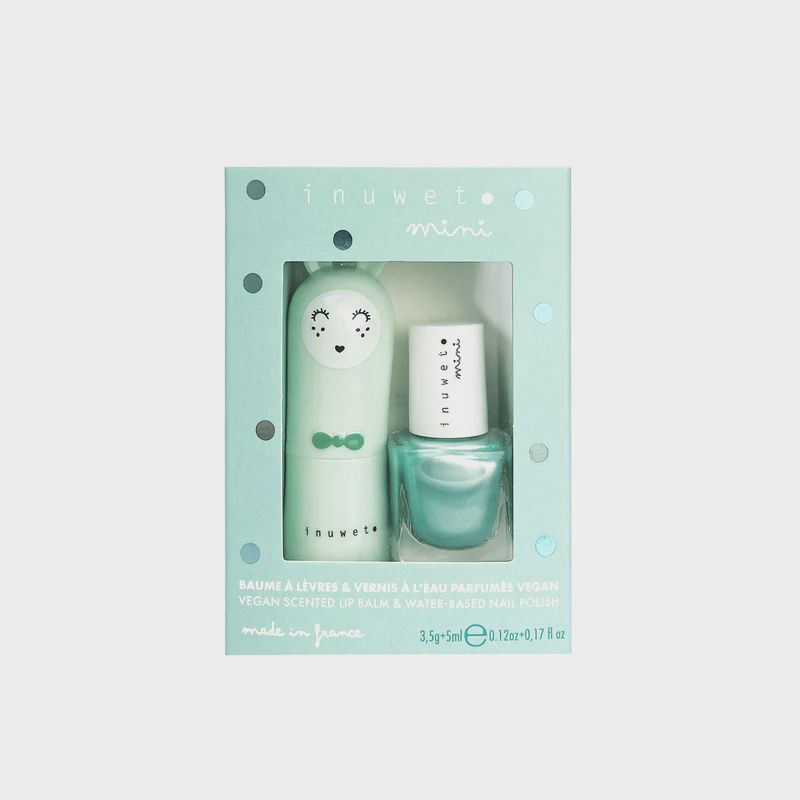 Duo Baume à lèvres &amp; vernis kids - Turquoise