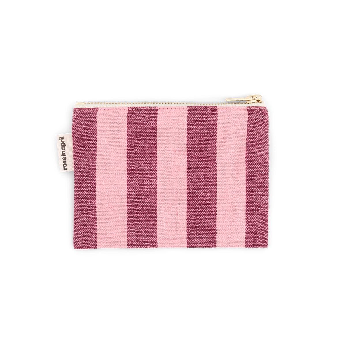 Porte-monnaie Marie - Rayures Bordeaux / Pink flamingo