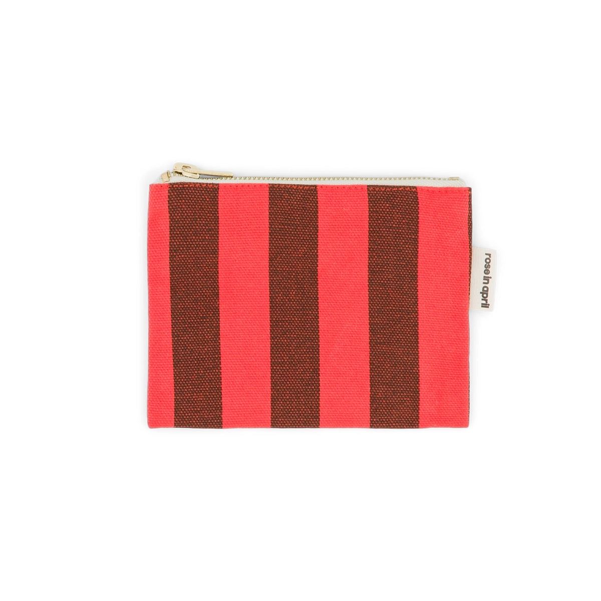 Porte-monnaie Marie - Rayures Marron / Rouge