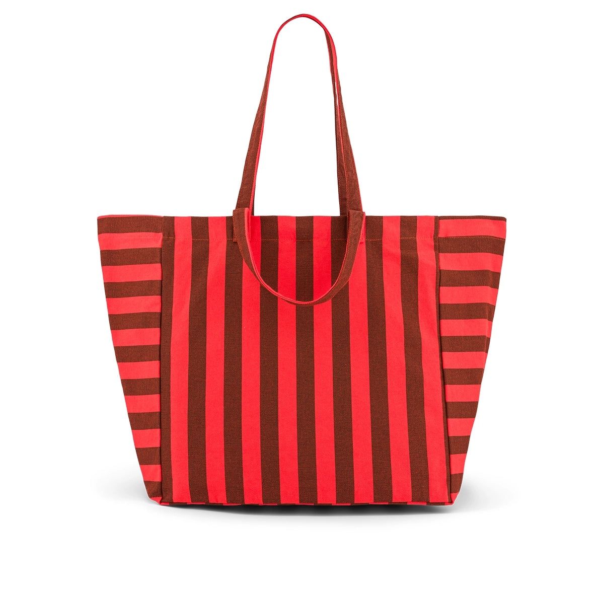 Sac cabas Elisa - Rayures Marron / Rouge