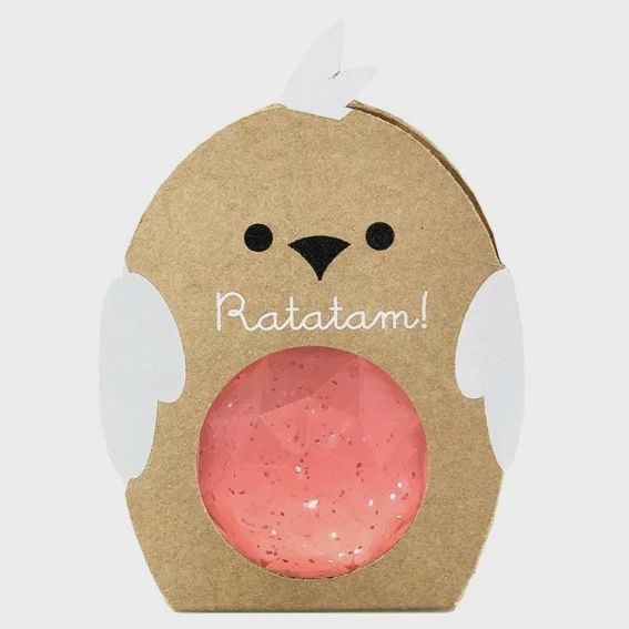 Balle rebondissante facettes oiseau – Rose