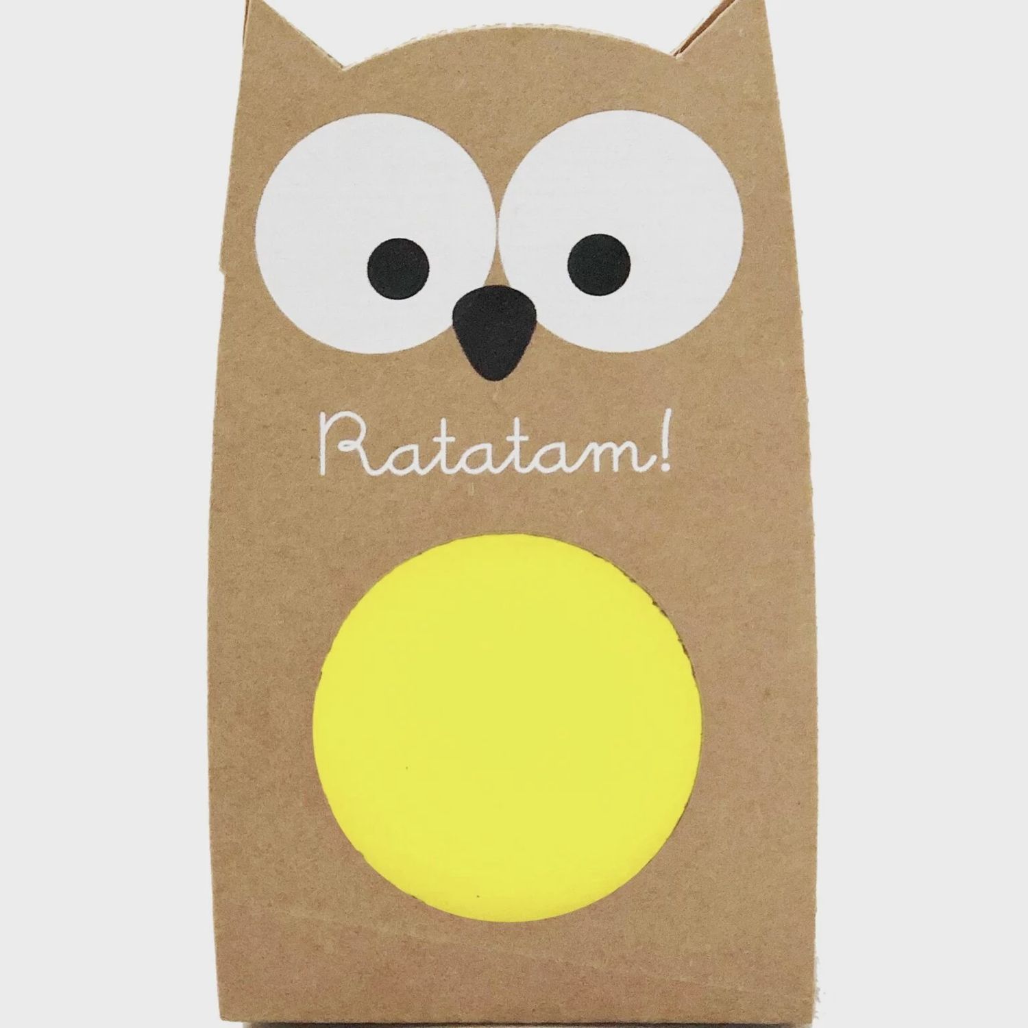 Balle rebondissante hibou 57 mm – Jaune